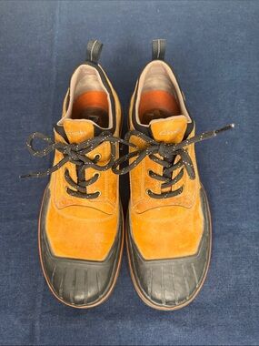 Clarks Men's Orange/rust Suede and Black Rubber Duck Boots